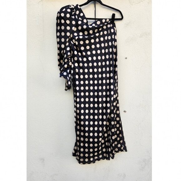 IEENA for MAC DUGGAL One Sleeve Midi Polka Dot Dress - Picture 2 of 9